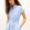 Belted Striped Poplin Shirtdress Belted Striped Poplin Shirtdress