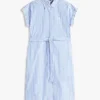 Belted Striped Poplin Shirtdress Belted Striped Poplin Shirtdress