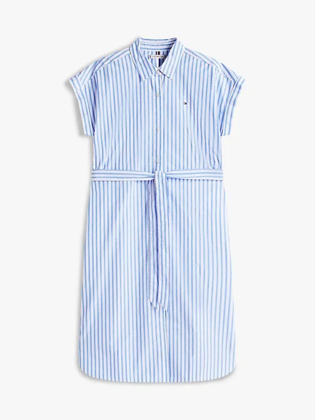 Belted Striped Poplin Shirtdress Belted Striped Poplin Shirtdress