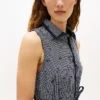 Belted TH Grid Print Crepe Shirtdress Belted TH Grid Print Crepe Shirtdress