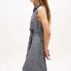 Belted TH Grid Print Crepe Shirtdress Belted TH Grid Print Crepe Shirtdress