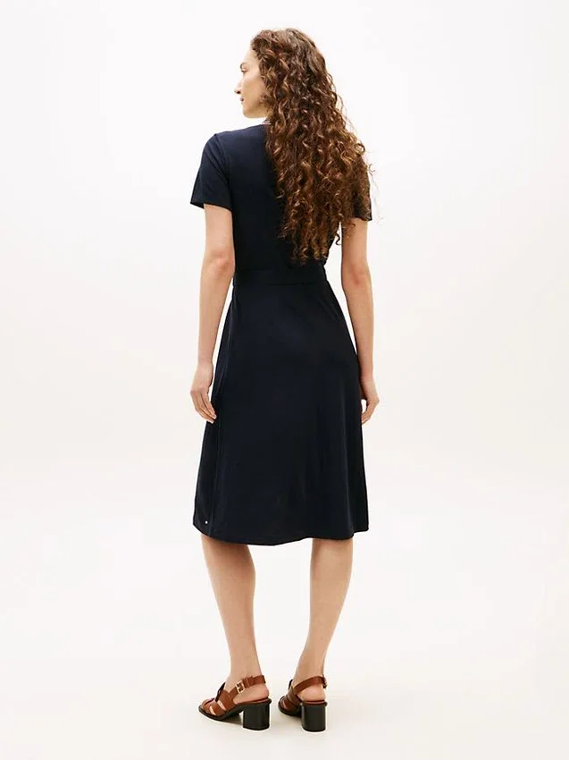 Belted Tipped Midi Polo Dress Belted Tipped Midi Polo Dress