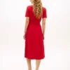 Belted Tipped Midi Polo Dress