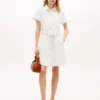 Belted White Denim Shirtdress Belted White Denim Shirtdress
