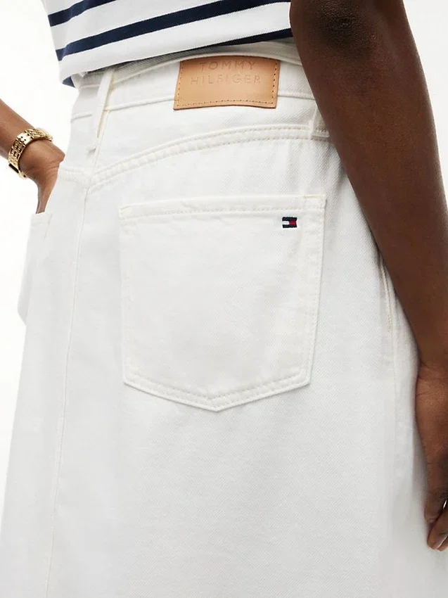 Belted White Denim Skirt Belted White Denim Skirt