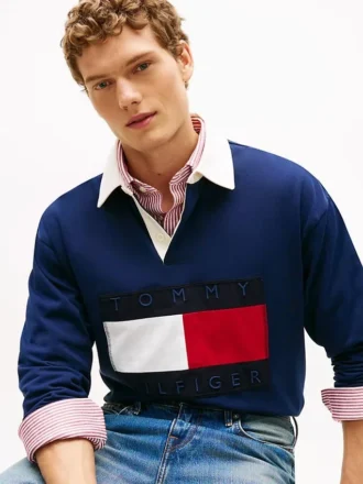 Big Flag Logo Rugby Sweatshirt