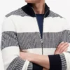 Block Stripe Zip Cardigan Block Stripe Zip Cardigan
