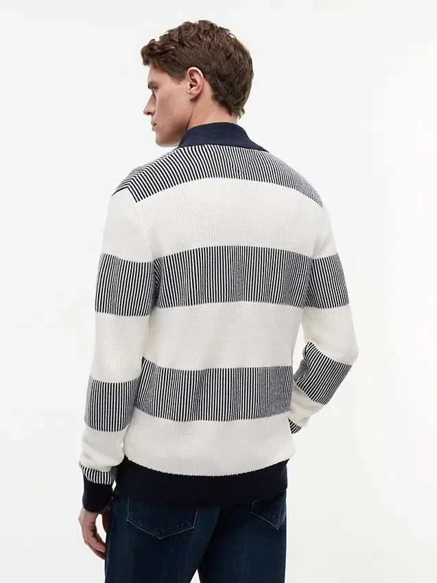 Block Stripe Zip Cardigan Block Stripe Zip Cardigan