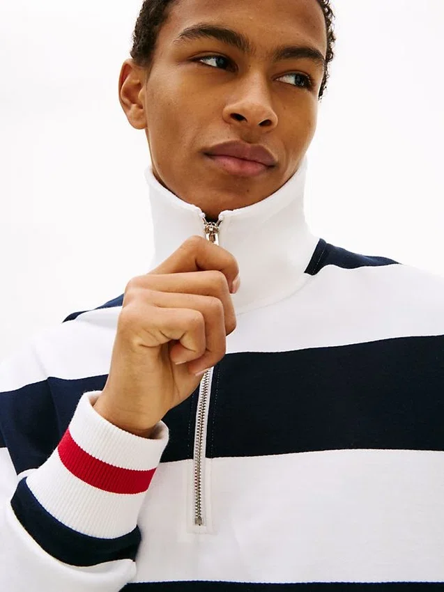 Breton Stripe Quarter-Zip Sweatshirt Breton Stripe Quarter-Zip Sweatshirt