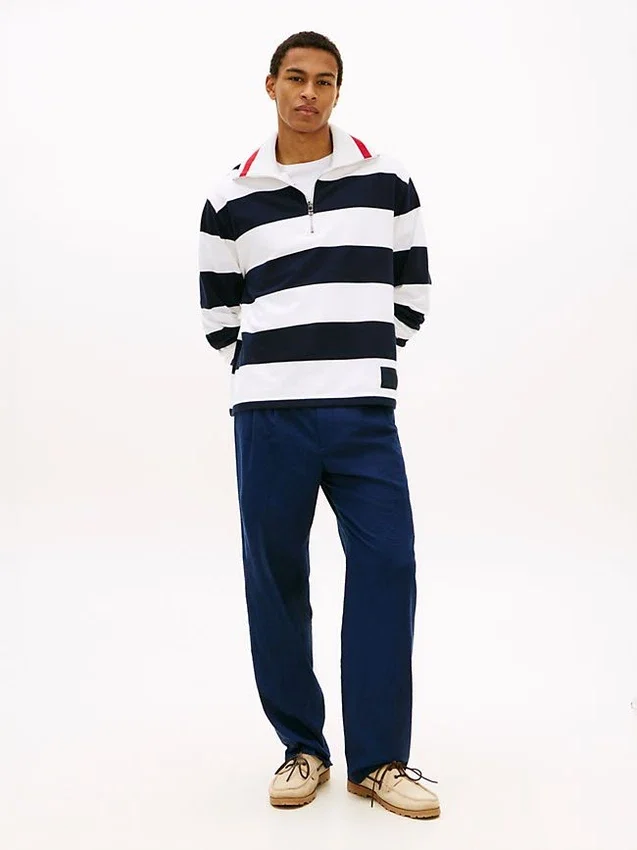 Breton Stripe Quarter-Zip Sweatshirt Breton Stripe Quarter-Zip Sweatshirt