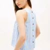 Buttoned-Back Linen-Blend Tank Top Buttoned-Back Linen-Blend Tank Top