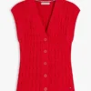 Cable Knit Cardigan Vest