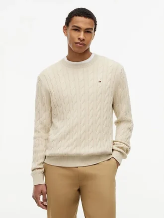 Cable Knit Crewneck Sweater