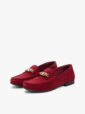 Chain-Link Suede Loafer