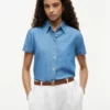 Chambray Puff-Sleeve Shirt Chambray Puff-Sleeve Shirt