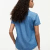 Chambray Puff-Sleeve Shirt Chambray Puff-Sleeve Shirt