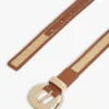 Circle Buckle Leather & Raffia Belt Circle Buckle Leather & Raffia Belt