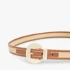 Circle Buckle Leather & Raffia Belt Circle Buckle Leather & Raffia Belt