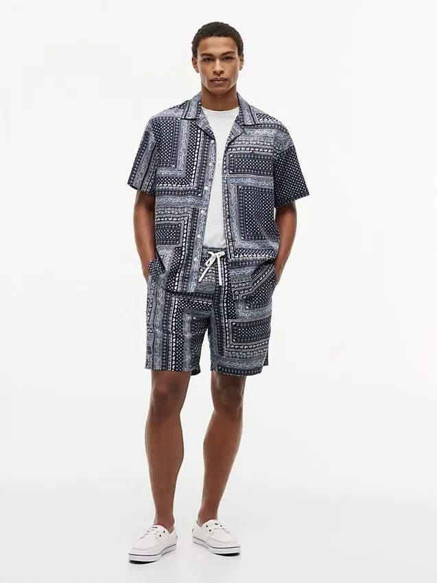 Classic Fit Bandana Patchwork Camp Shirt Classic Fit Bandana Patchwork Camp Shirt