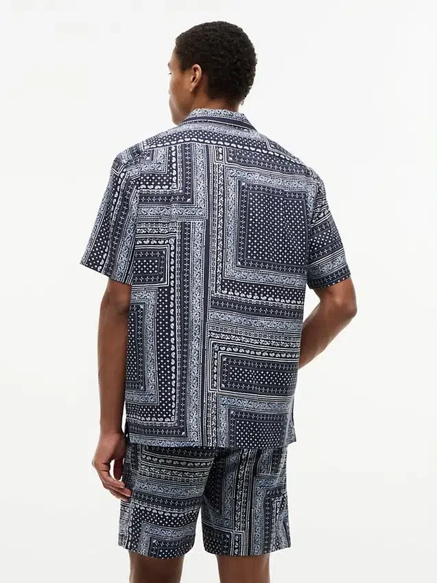 Classic Fit Bandana Patchwork Camp Shirt Classic Fit Bandana Patchwork Camp Shirt