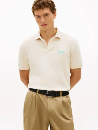 Classic Fit Embroidered Palm Tree Polo