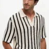 Classic Fit Stripe Open-Knit Polo Classic Fit Stripe Open-Knit Polo