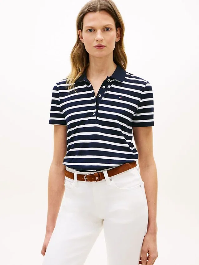 Classic Fit Striped Stretch Pique Polo Classic Fit Striped Stretch Pique Polo