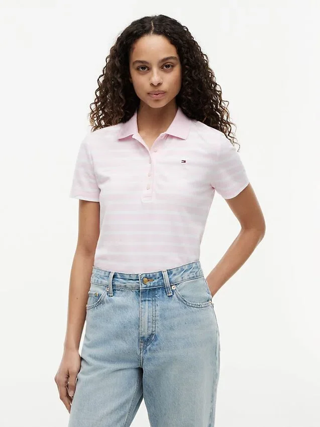 Classic Fit Striped Stretch Pique Polo Classic Fit Striped Stretch Pique Polo