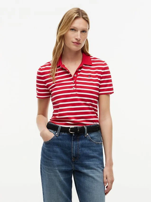 Classic Fit Striped Stretch Pique Polo Classic Fit Striped Stretch Pique Polo