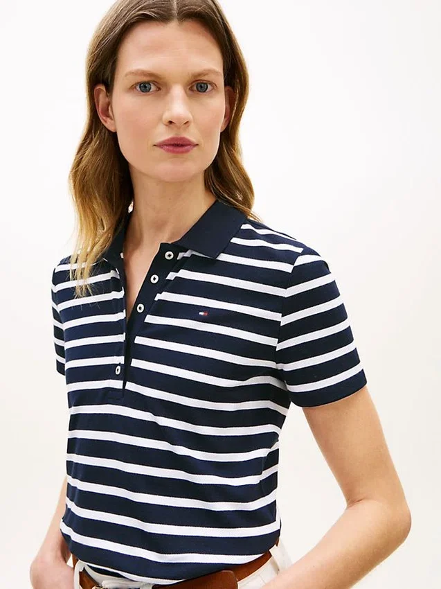 Classic Fit Striped Stretch Pique Polo Classic Fit Striped Stretch Pique Polo
