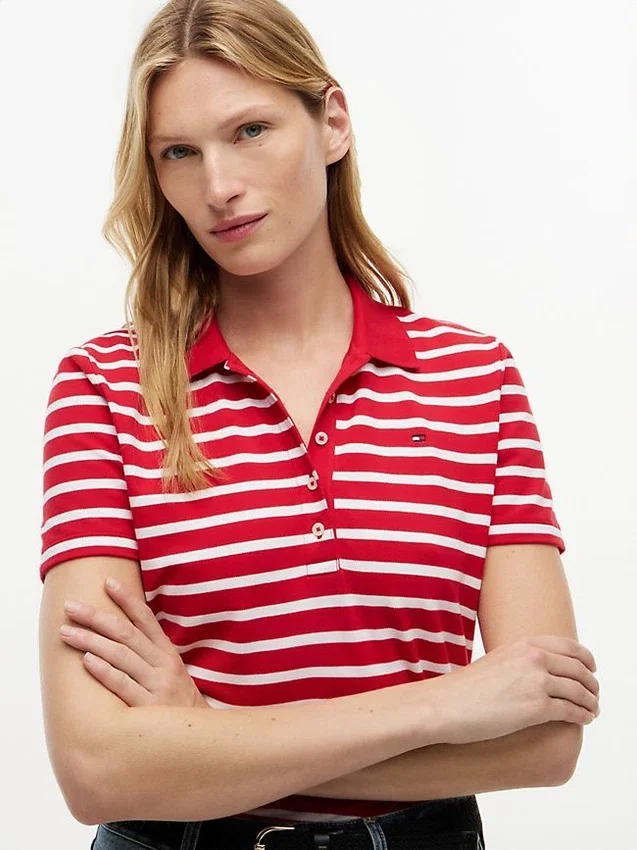 Classic Fit Striped Stretch Pique Polo Classic Fit Striped Stretch Pique Polo
