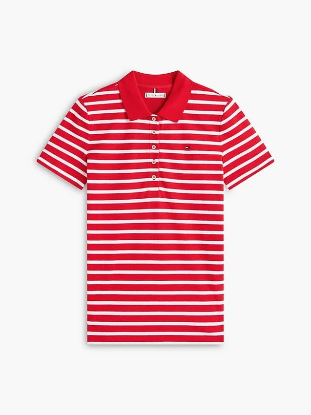 Classic Fit Striped Stretch Pique Polo Classic Fit Striped Stretch Pique Polo