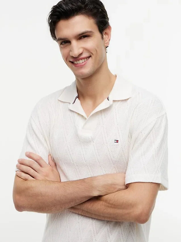 Classic Fit Textured Jacquard Polo Classic Fit Textured Jacquard Polo