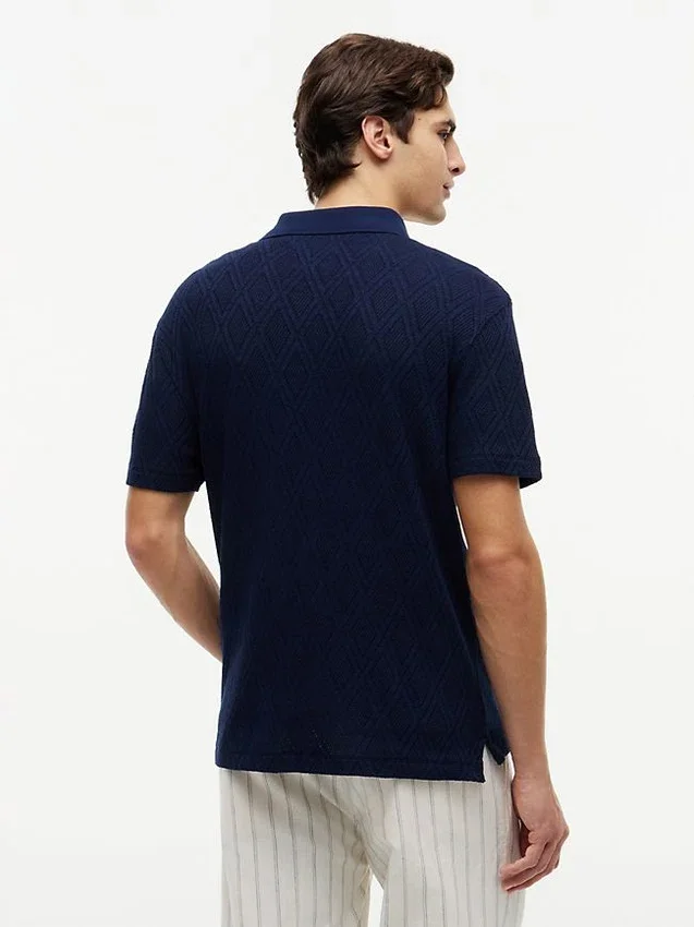 Classic Fit Textured Jacquard Polo Classic Fit Textured Jacquard Polo