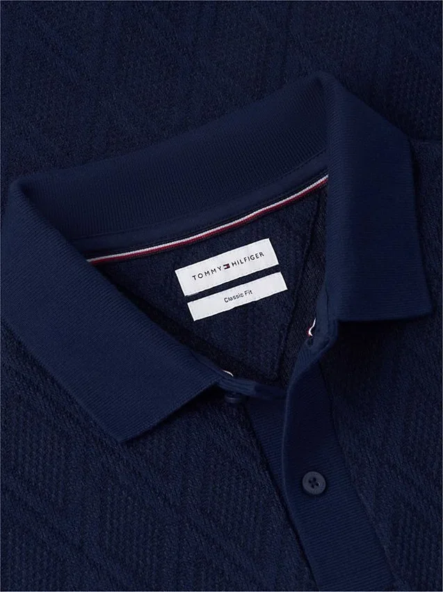 Classic Fit Textured Jacquard Polo Classic Fit Textured Jacquard Polo