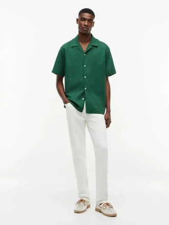 Classic Fit Windowpane Dobby Camp Shirt
