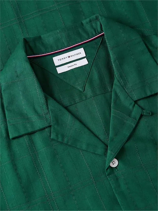 Classic Fit Windowpane Dobby Camp Shirt Classic Fit Windowpane Dobby Camp Shirt
