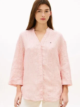 Collarless Linen Pullover Shirt Collarless Linen Pullover Shirt