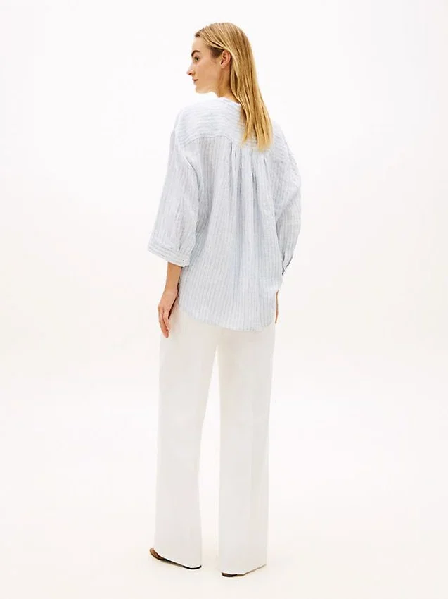 Collarless Linen Pullover Shirt Collarless Linen Pullover Shirt