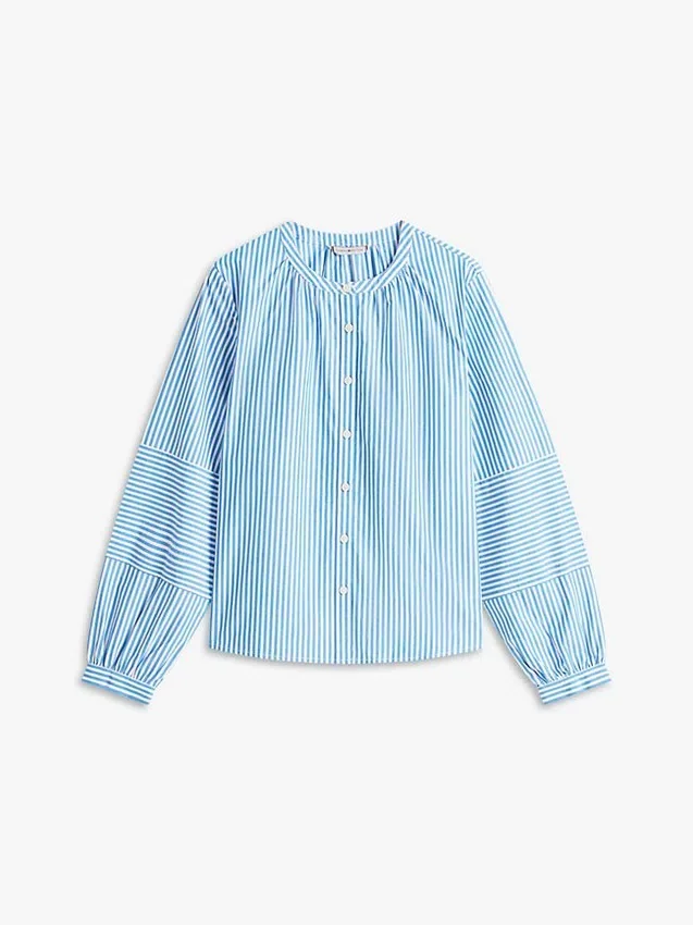 Collarless Poplin Shirt Collarless Poplin Shirt