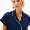 Contrast Trim Shirt & Short Sleep Set