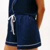 Contrast Trim Shirt & Short Sleep Set