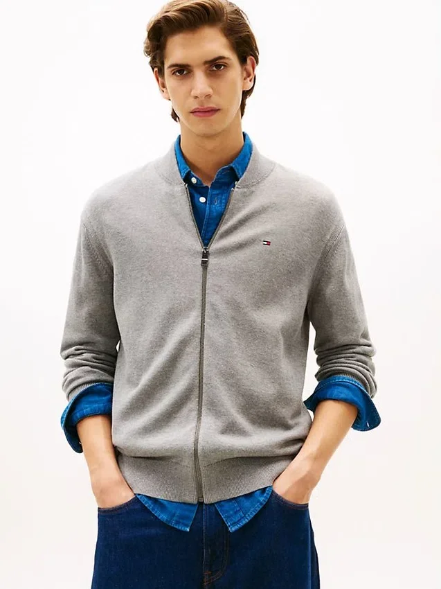 Cotton Zip Baseball Cardigan Cotton Zip Baseball Cardigan