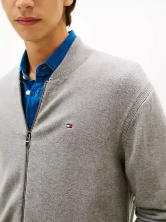 Cotton Zip Baseball Cardigan
