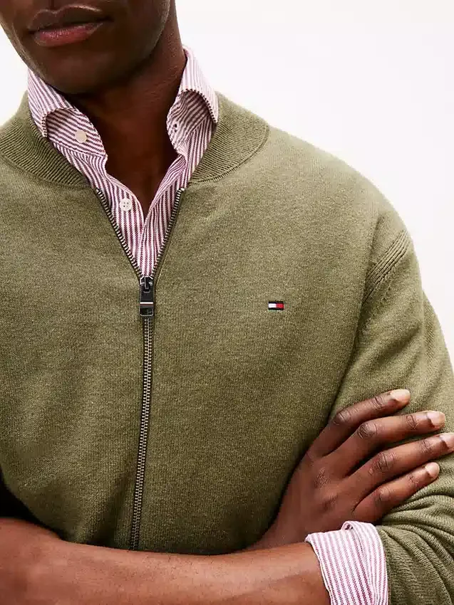 Cotton Zip Baseball Cardigan Cotton Zip Baseball Cardigan