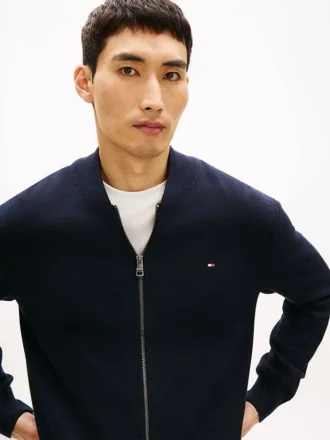 Cotton Zip Baseball Cardigan