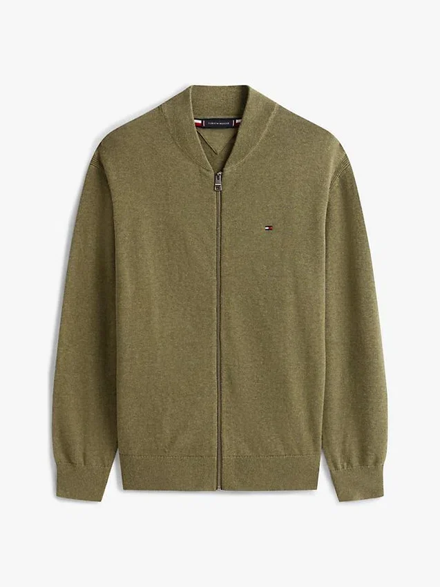 Cotton Zip Baseball Cardigan Cotton Zip Baseball Cardigan