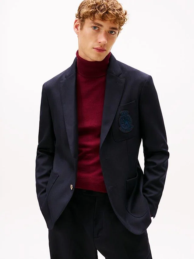 Crest Logo Wool Club Blazer Crest Logo Wool Club Blazer