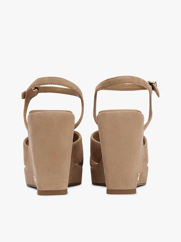 Crossed-Strap Suede Wedge Sandal Crossed-Strap Suede Wedge Sandal