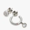 Crystal Accent Hoop & Stud Earring Set